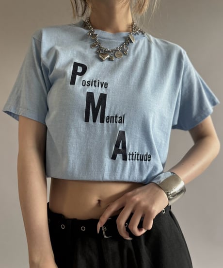 【USED】 80's Made in USA Hanes Positive Mental Attitude T-Shirt / 260822-026