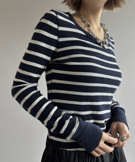 【USED】 GAP Striped Thermal L/S Tee / 261003-014