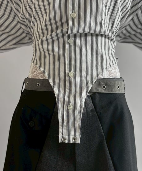 【RE;CIRCLE】RE Leotard Stripe Shirt / 260713-005