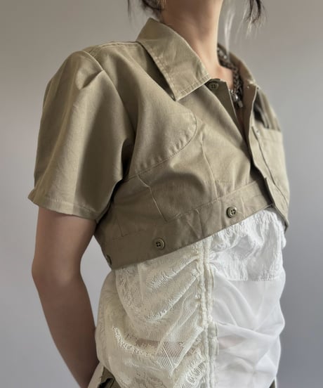 【Chinatsu Aoyama】 RE Makers Shirt Khaki / 260813-018