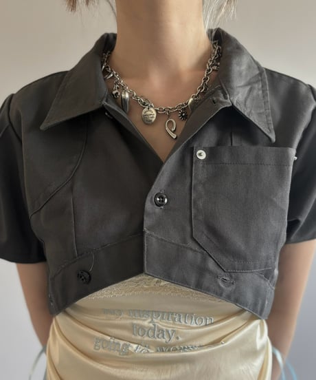 【Chinatsu Aoyama】 RE Makers Shirt Charcoal / 260813-028