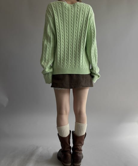 【USED】 Lauren Ralph Lauren Cable Cotton Knit  / 261017-015
