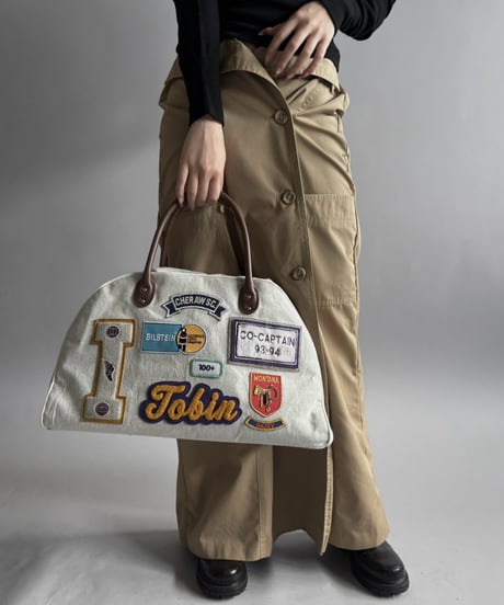 【RE;CIRCLE】 RE French Bedcover Boston Bag Wappen Ivory /261015-040