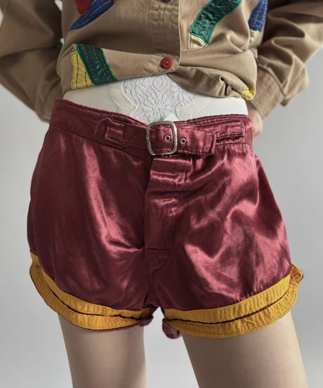 【USED】 30~40's Vintage Satin Sports Short Pants / 260926-015
