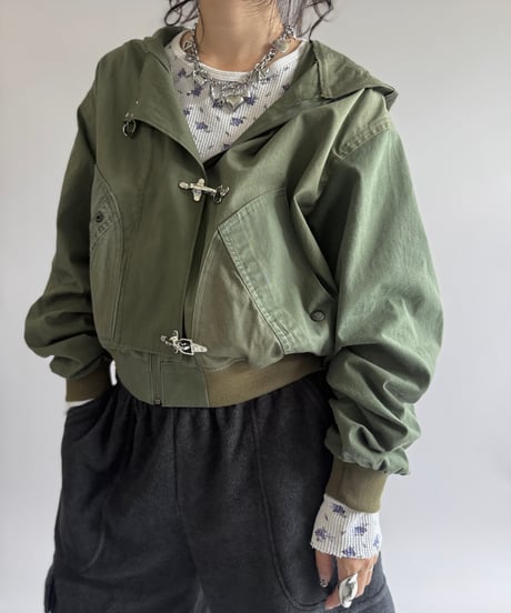 【RE;CIRCLE】RE U.S Military Rebuild Hooded Fireman Jacket Khaki / 260226-017