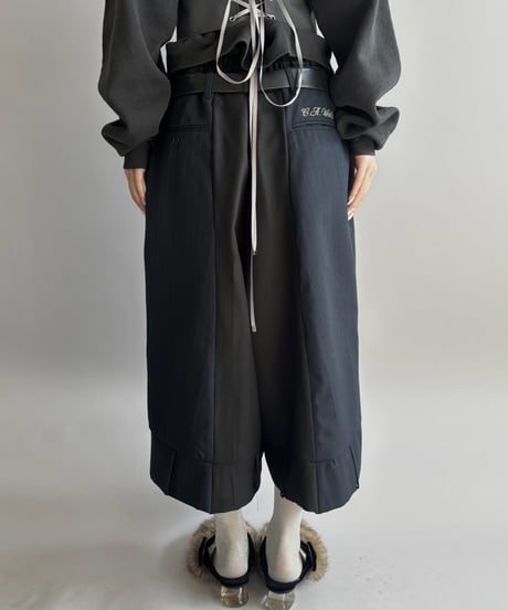 【Chinatsu Aoyama】 Suit Docking Wide Pants  /  2601022-002