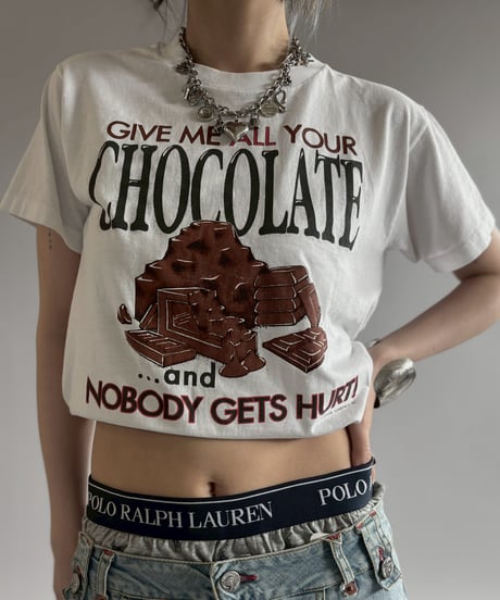 【USED】 Made in USA 80~90's Hanes CHOCOLATE T-Shirt / 260725-028