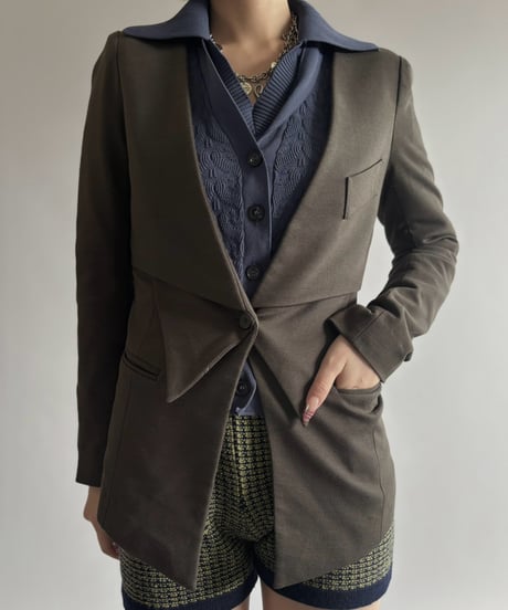 【USED】 Design Collarless Tailored Jacket   / 261010-026