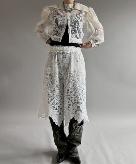 【RE;CIRCLE】 RE Crochet Lace Wide Half Pants / 260709-009