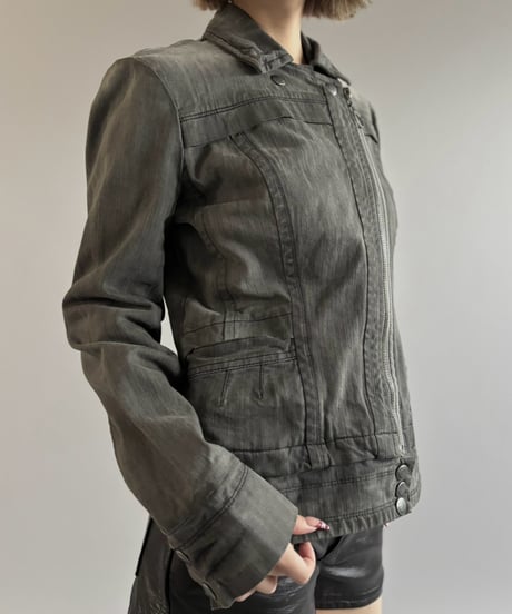 【USED】 00's DKNY JEANS Double Biker Jacket  / 261003-027