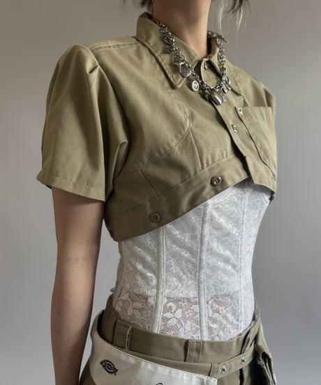 【Chinatsu Aoyama】 RE Makers Shirt Khaki / 260813-019