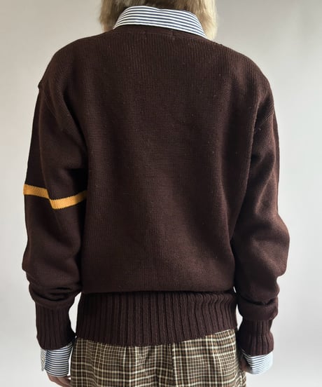 【USED】 50's 100% Virgin Wool Lettered Knit / 261031-001