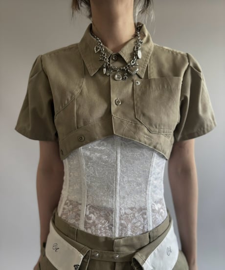 【Chinatsu Aoyama】 RE Makers Shirt Khaki / 260813-020