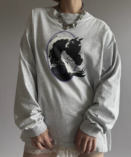 【USED】 90's Finger Lakes Horse Show Print L/S Tee / 261010-005