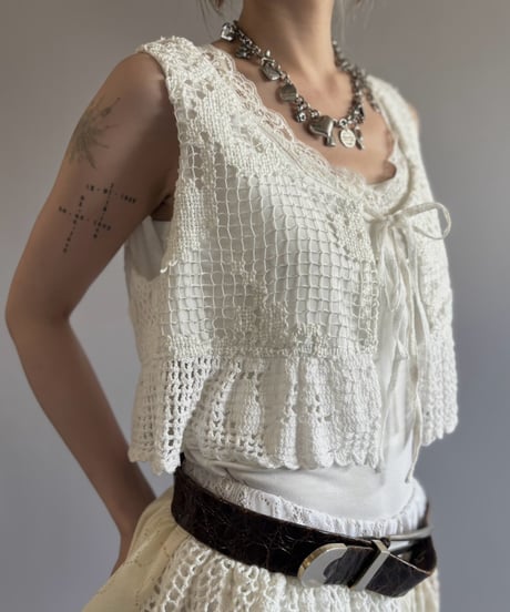 【RE;CIRCLE】  RE Crochet Short vest / 260810-037