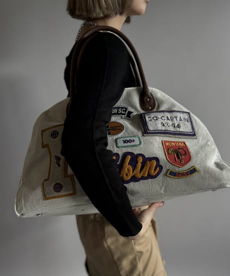 【RE;CIRCLE】 RE French Bedcover Boston Bag Wappen Ivory /261015-040