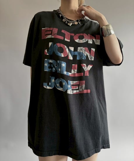 【USED】 90's ELTON JOHN BILLY JOEL T-Shirt/ 260718-019