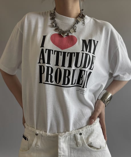 【USED】Made in USA 80~90's I ♡ MY ATTITUDE T-Shirt / 260801-020