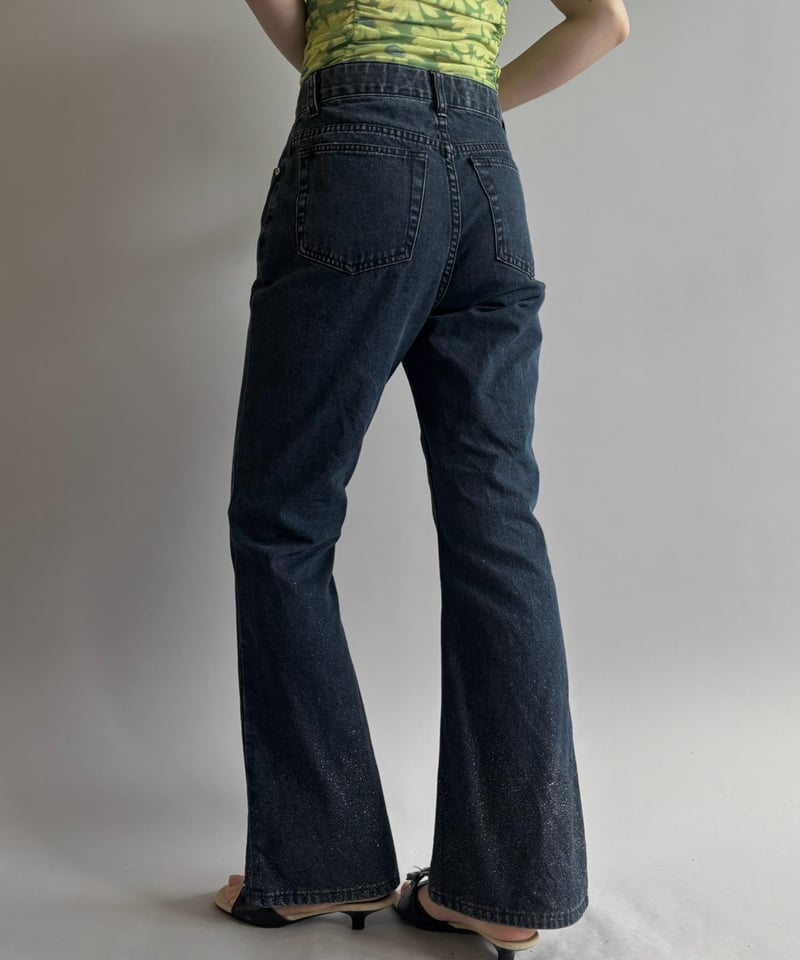USED】 OLD GAP Lame Design Flare Denim Pants / 