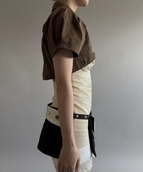 【Chinatsu Aoyama】 RE Makers Shirt Brown / 260813-026