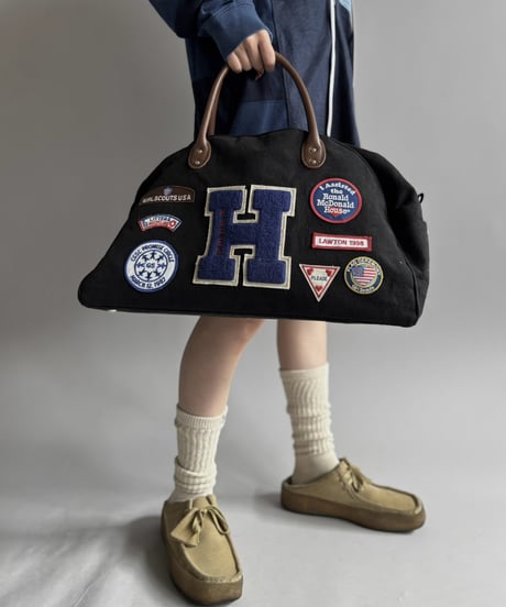 【RE;CIRCLE】 RE French Bedcover Boston Bag Wappen Black /261015-044