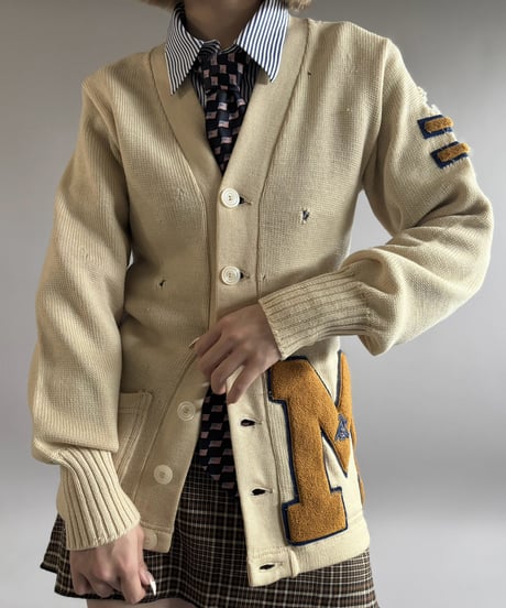 【USED】 60's 100% Virgin Wool Lettered Knit / 261031-002