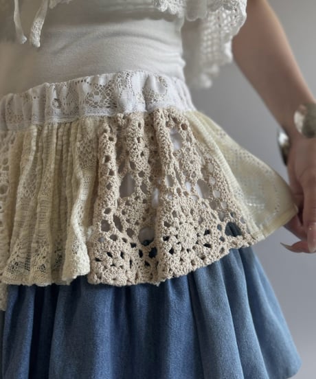 【RE;CIRCLE】  RE Crochet Long Skirt / 260810-038