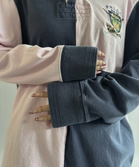 【USED】 90's Polo Ralph Lauren Paneled Rugby Shirt / 261003-017