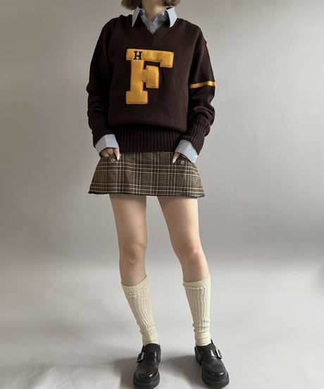 【USED】 50's 100% Virgin Wool Lettered Knit / 261031-001