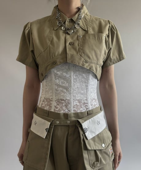 【Chinatsu Aoyama】 RE Makers Shirt Khaki / 260813-019