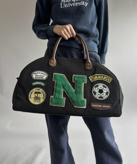 【RE;CIRCLE】 RE French Bedcover Boston Bag Wappen Black /261026-032