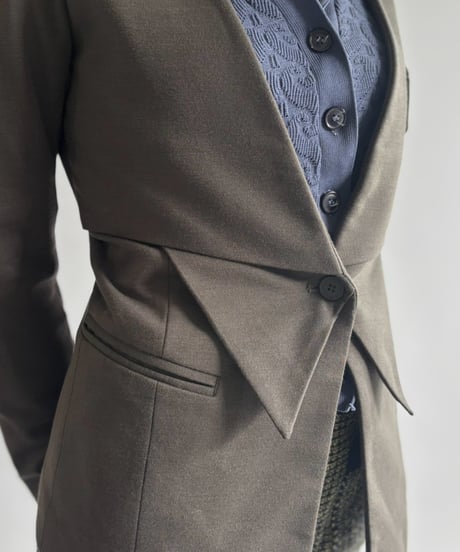【USED】 Design Collarless Tailored Jacket   / 261010-026
