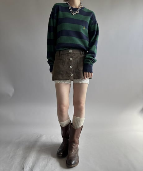【USED】 Polo Ralph Lauren Striped Thermal L/S Tee / 261017-016