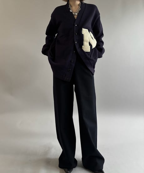 【USED】 70's Wool Lettered Knit Cardigan / 261031-024