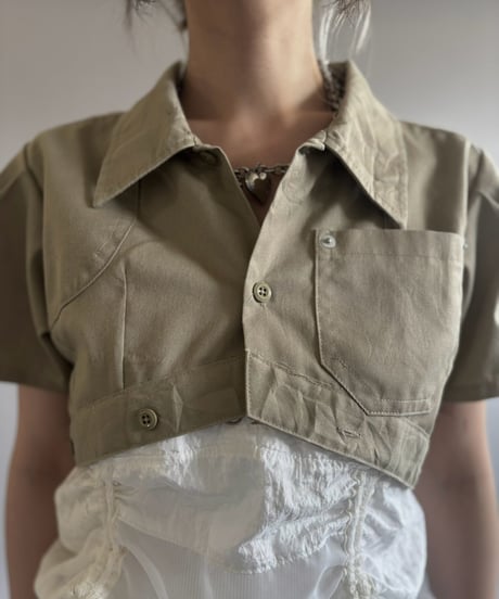 【Chinatsu Aoyama】 RE Makers Shirt Khaki / 260813-018