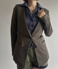 【USED】 Design Collarless Tailored Jacket   / 261010-026