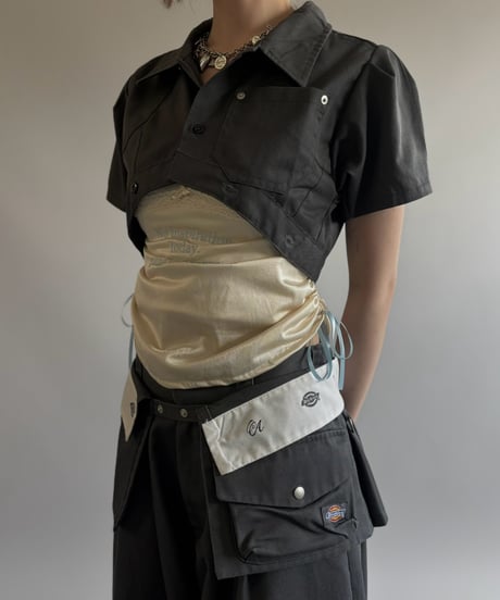 【Chinatsu Aoyama】 RE Makers Shirt Charcoal / 260813-028
