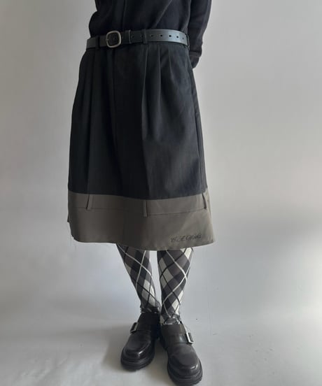 【Chinatsu Aoyama】 Suit Patchwork Camisole Mini One-Piece /  2601022-047
