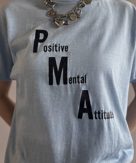 【USED】 80's Made in USA Hanes Positive Mental Attitude T-Shirt / 260822-026