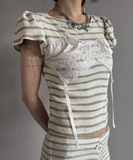 【Chinatsu Aoyama】 RE Border T-Shirt / 260716-028