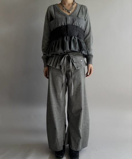 【Chinatsu Aoyama】 Suit Barrel Leg Pants  /  2601022-037