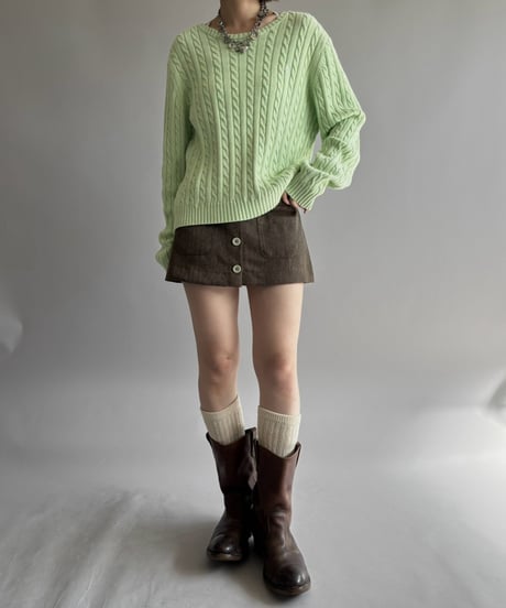 【USED】 Lauren Ralph Lauren Cable Cotton Knit  / 261017-015