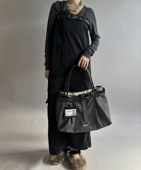 【Chinatsu Aoyama】 Suit Patchwork Camisole Long One-Piece /  2601022-042