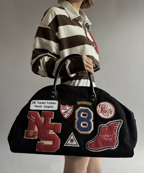 【RE;CIRCLE】 RE French Bedcover Boston Bag Wappen Black /261026-031
