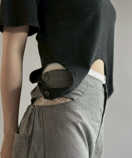 【RE;CIRCLE】RE Multi Border Leotard Top / 260713-002