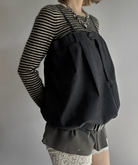 【Chinatsu Aoyama】 Suit Patchwork Camisole Mini One-Piece /  2601022-050