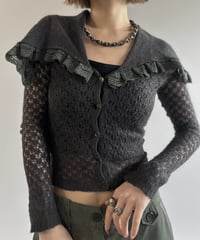 【USED】 Mohair Lace Collar Compact Cardigan / 261003-025