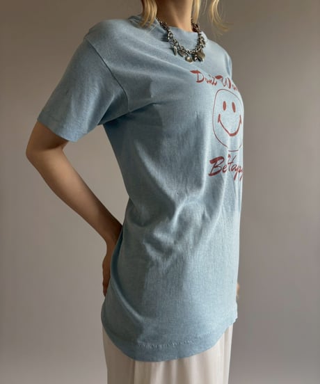 【USED】 Made in USA 80's Don't Worry Be Happy T-Shirt/ 260711-008