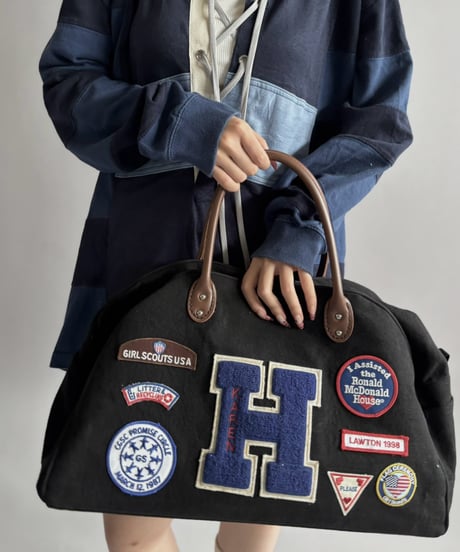 【RE;CIRCLE】 RE French Bedcover Boston Bag Wappen Black /261015-044