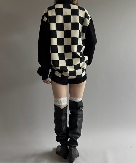 【USED】 PLEASURES Checker Flag Polo Shirt / 261003-020